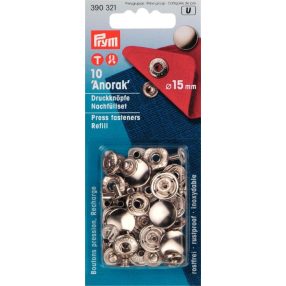 PRYM fém patent utántöltő (15 mm, ezüst)