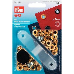 PRYM fém ringli (5 mm, arany)