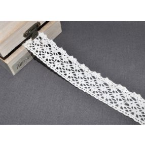 Ekrü (25 mm) horgolt csipke