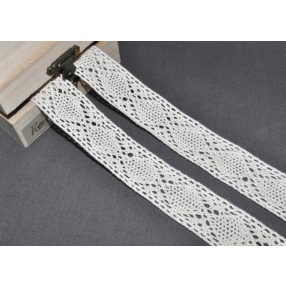 Ekrü (25 mm) horgolt csipke