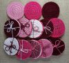 Horgolt arctisztító korongok (3 db/csomag) - rózsaszín/pink/bordó színek