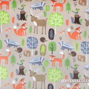 Erdei állatok (bézs) puha takaróanyag