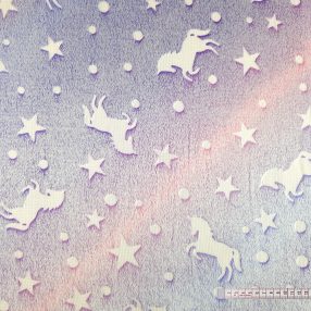 Világító unikornisok (lila) puha takaróanyag