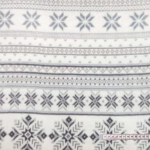 Norvég mintás (fehér-szürke) puha takaróanyag