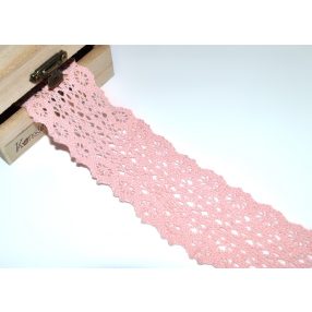 Rózsaszín (45 mm) horgolt csipke