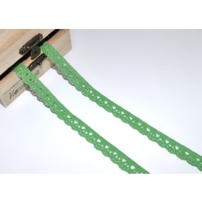 Borsózöld (10 mm) horgolt csipke