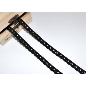 Fekete (10 mm) horgolt csipke