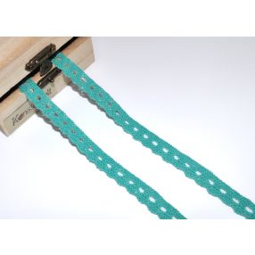 Türkiz (10 mm) horgolt csipke