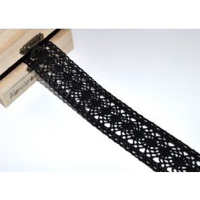 Fekete (30 mm) horgolt csipke