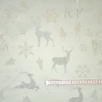   Rénszarvasok (ezüst) karácsonyi ezüstszálas dekorszövet