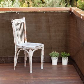 Hangulatos erkélyháló fűzőlyukakkal 0,9 m*5 m (barna)