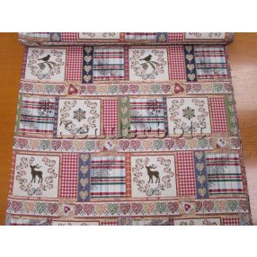 Szarvas és rigó karácsonyi gobelin dekorszövet