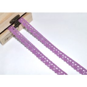 Lila (15 mm) horgolt csipke