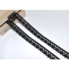 Fekete (15 mm) horgolt csipke