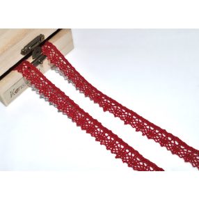 Bordó (15 mm) horgolt csipke