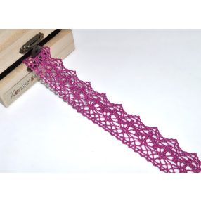 Lila (20 mm) horgolt csipke