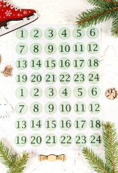 Adventi számok - Sima kerek (zöld) karácsonyi barkácsfilc