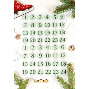   Adventi számok - Sima kerek (zöld) karácsonyi barkácsfilc