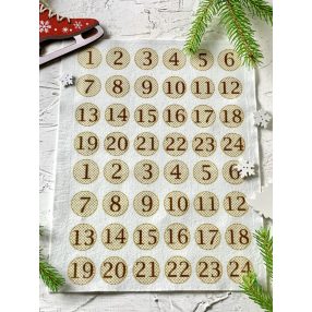   Adventi számok - Sima kerek (barna) karácsonyi barkácsfilc