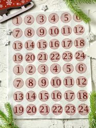 Adventi számok - Sima kerek (bordó) karácsonyi barkácsfilc