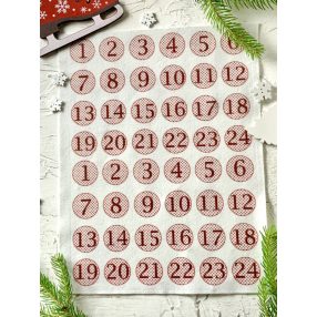   Adventi számok - Sima kerek (bordó) karácsonyi barkácsfilc