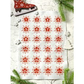 Adventi számok - Csillag (piros) karácsonyi barkácsfilc