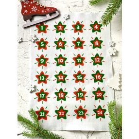   Adventi számok - Csillag (piros-zöld) karácsonyi barkácsfilc