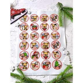 Adventi számok - Macis (körök) karácsonyi barkácsfilc