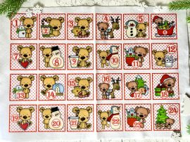 Adventi számok - Macis (négyzetek) karácsonyi barkácsfilc