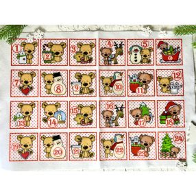   Adventi számok - Macis (négyzetek, A3) karácsonyi barkácsfilc