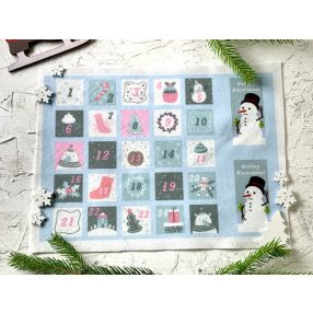   Adventi számok - Hóember (rózsaszínes) karácsonyi barkácsfilc