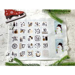   Adventi számok - Hóember (feketés) karácsonyi barkácsfilc