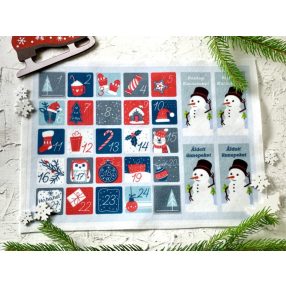   Adventi számok - Hóember (pirosas) karácsonyi barkácsfilc