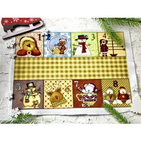   Adventi számok - Macis kockás (3 lapos) karácsonyi barkácsfilc