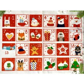   Adventi számok - Állatos (piros, A3) karácsonyi barkácsfilc