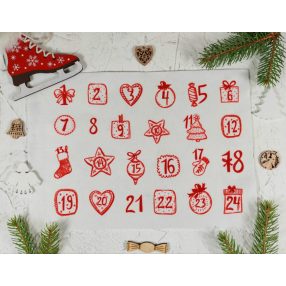 Adventi számok - Díszek (piros) karácsonyi barkácsfilc