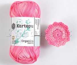 Rózsaszín cirmos (H2197) Kartopu Organica horgoló fonal