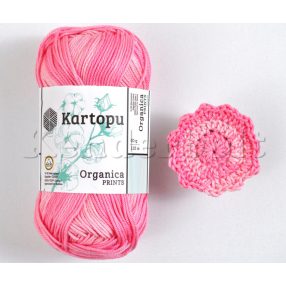 Rózsaszín cirmos (H2197) Kartopu Organica horgoló fonal