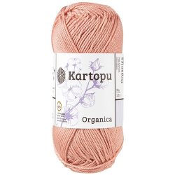 Rózsaszín, kagyló (K1765) Kartopu Organica horgoló fonal
