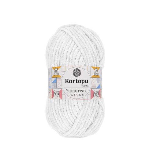 010 Fehér Kartopu Yumurcak zsenília horgoló fonal