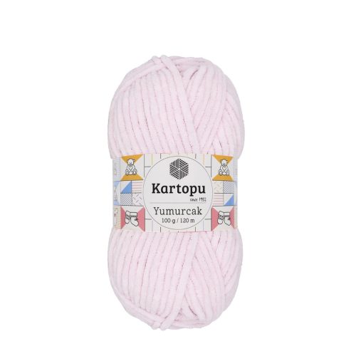 1562 Világos rózsaszín Kartopu Yumurcak zsenília horgoló fonal