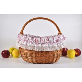 Kosárbélés - virágok vázában (piros)