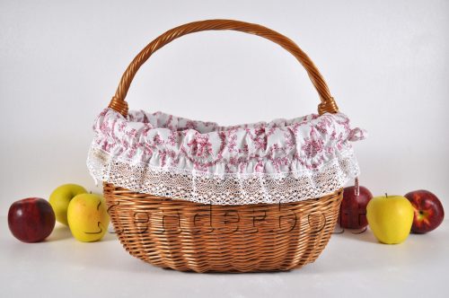 Kosárbélés - virágok vázában (piros)