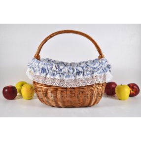 Kosárbélés - virágok vázában (kék)