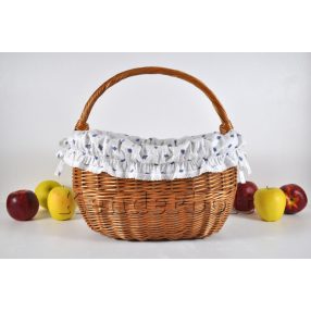 Kosárbélés - kékfestő mintájú (fehér)