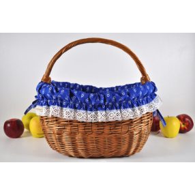   Kosárbélés - kékfestő mintájú (margaréta - királykék)