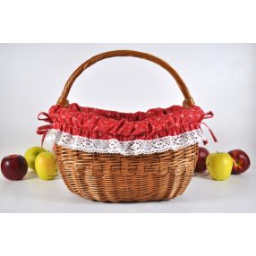 Kosárbélés - kékfestő mintájú (piros)