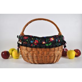 Kosárbélés - matyó (fekete)