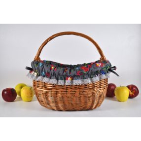 Kosárbélés - matyó (szürke)