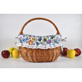 Kosárbélés - matyó (fehér alapon)